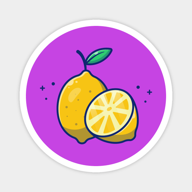 Lemon And Slices Of Lemon Cartoon Magnet by Catalyst Labs